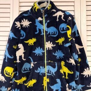 Boys HATLEY Blue Dinosaur Fleece Jacket Size 4